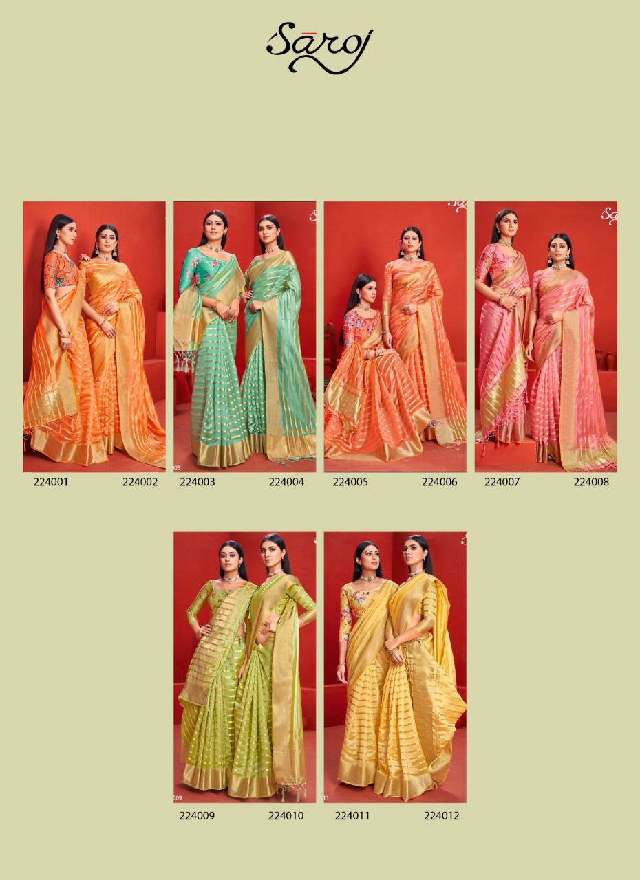 saroj saree jannat organza graceful look saree catalog