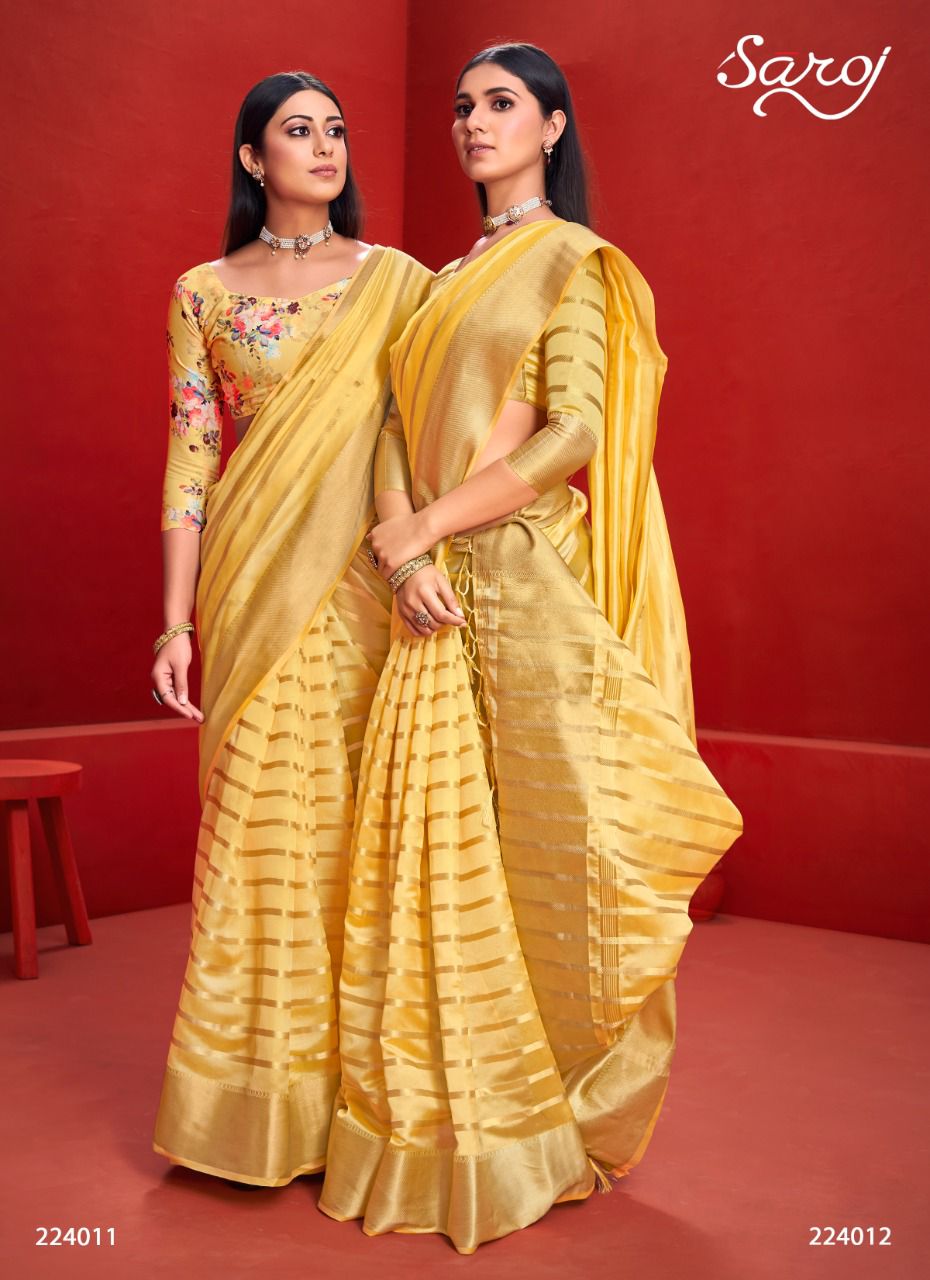 saroj saree jannat organza graceful look saree catalog