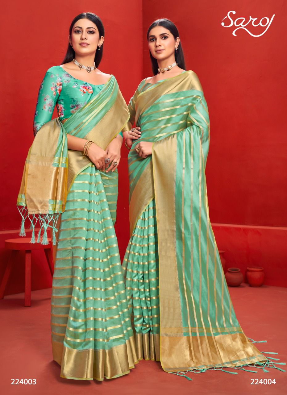 saroj saree jannat organza graceful look saree catalog