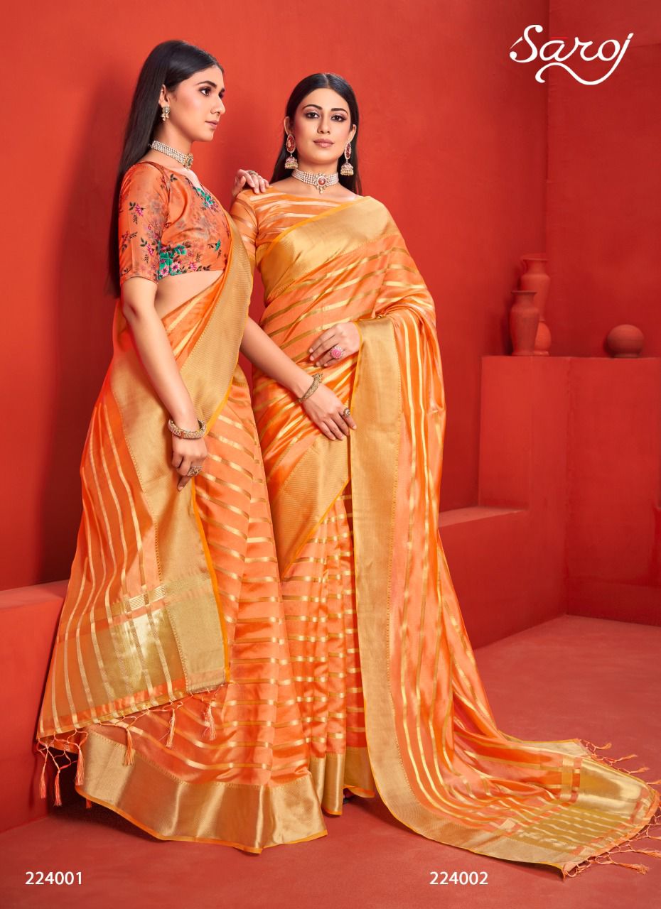 saroj saree jannat organza graceful look saree catalog