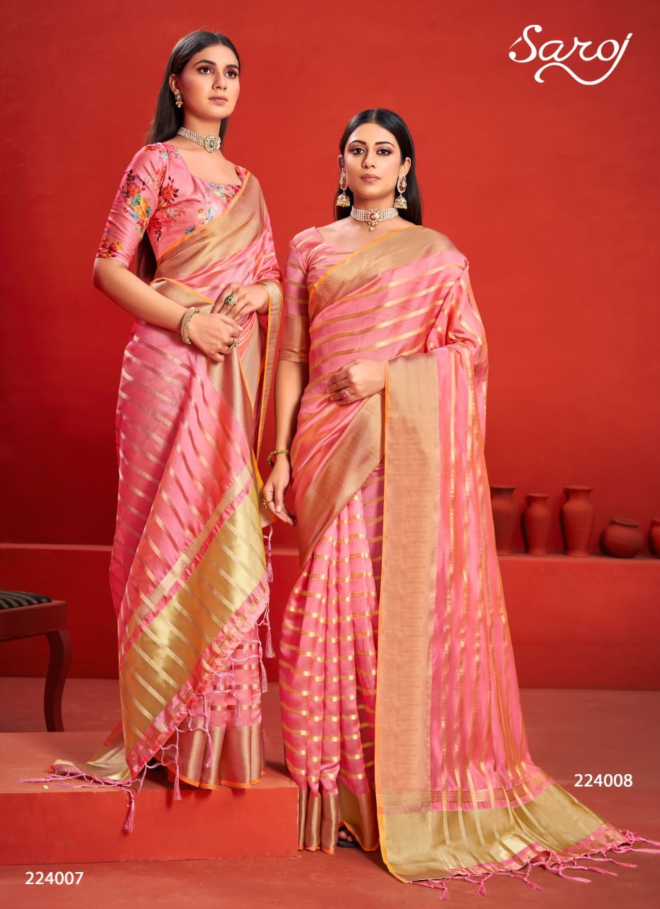 saroj saree jannat organza graceful look saree catalog