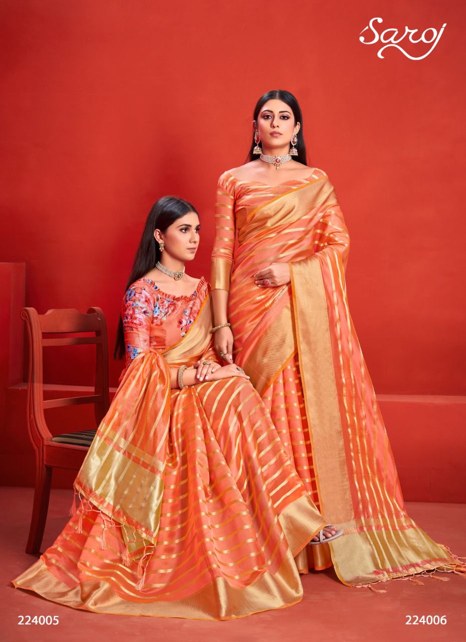 saroj saree jannat organza graceful look saree catalog