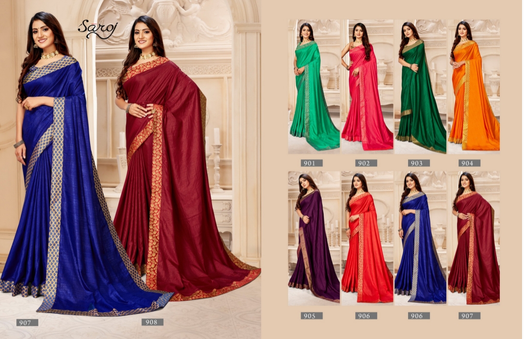 saroj saree kalpana vichitra silk gorgeous look saree catalog