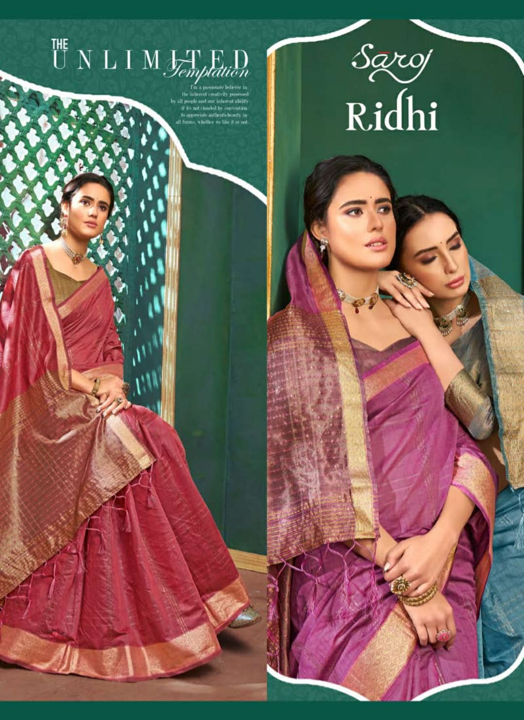 saroj saree ridhi cotton gorgeous look saree catalog