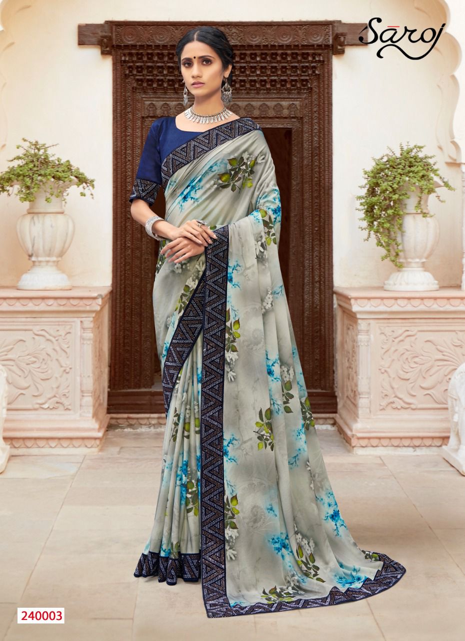 saroj saree Shobhanaa lycra graceful print saree catalog