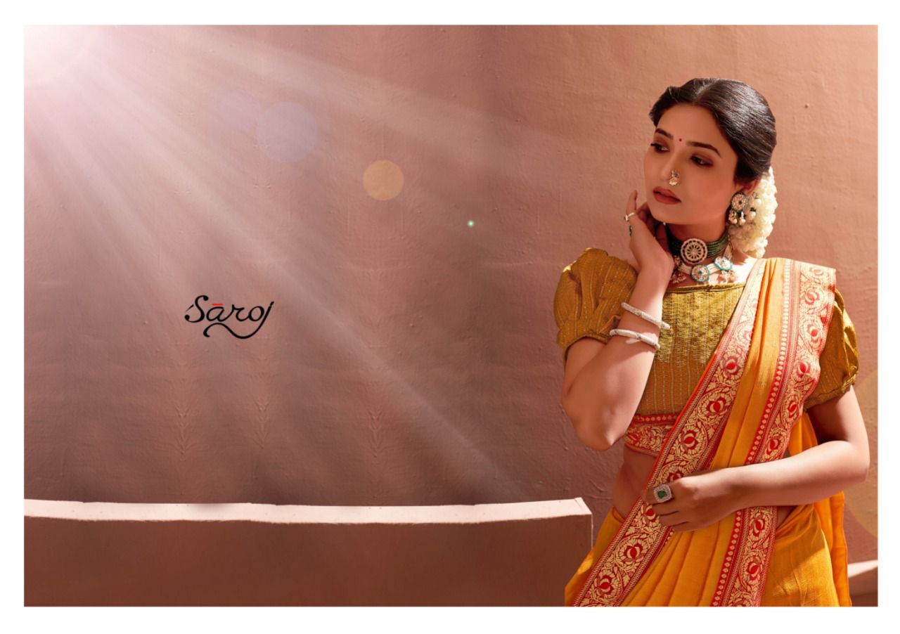 saroj saree sweety soft vichitra silk gorgeous look saree catalog