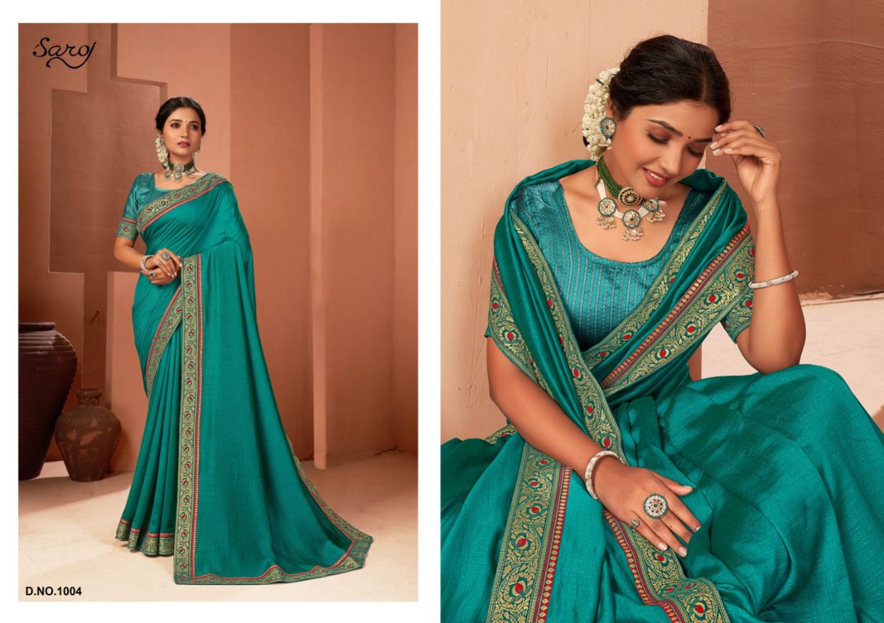 saroj saree sweety soft vichitra silk gorgeous look saree catalog