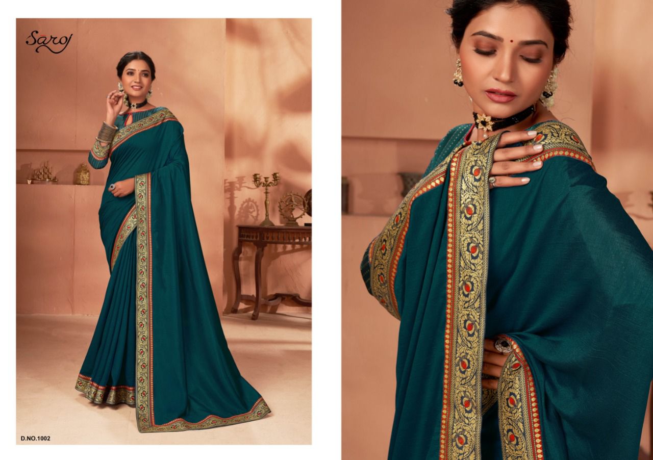 saroj saree sweety soft vichitra silk gorgeous look saree catalog