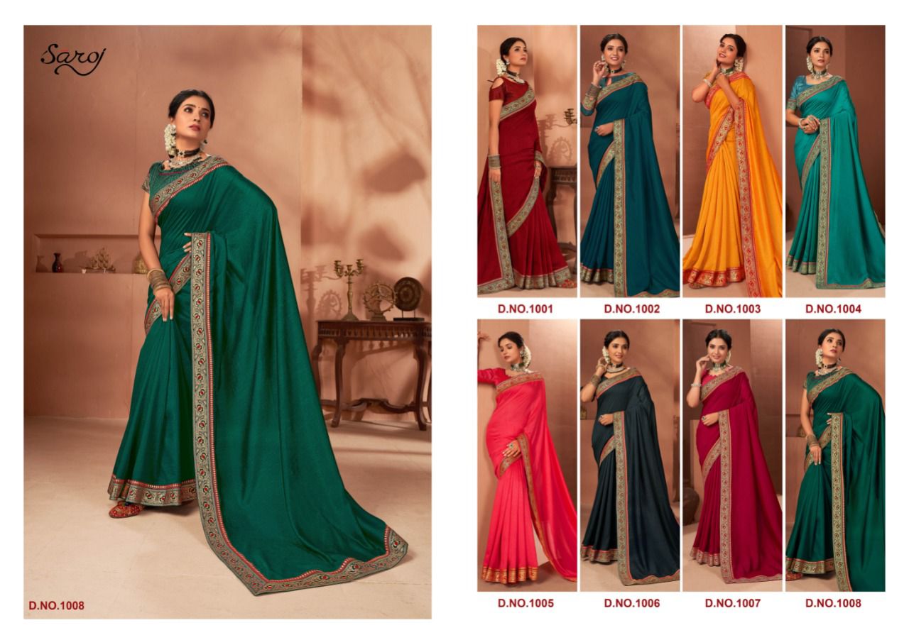 saroj saree sweety soft vichitra silk gorgeous look saree catalog