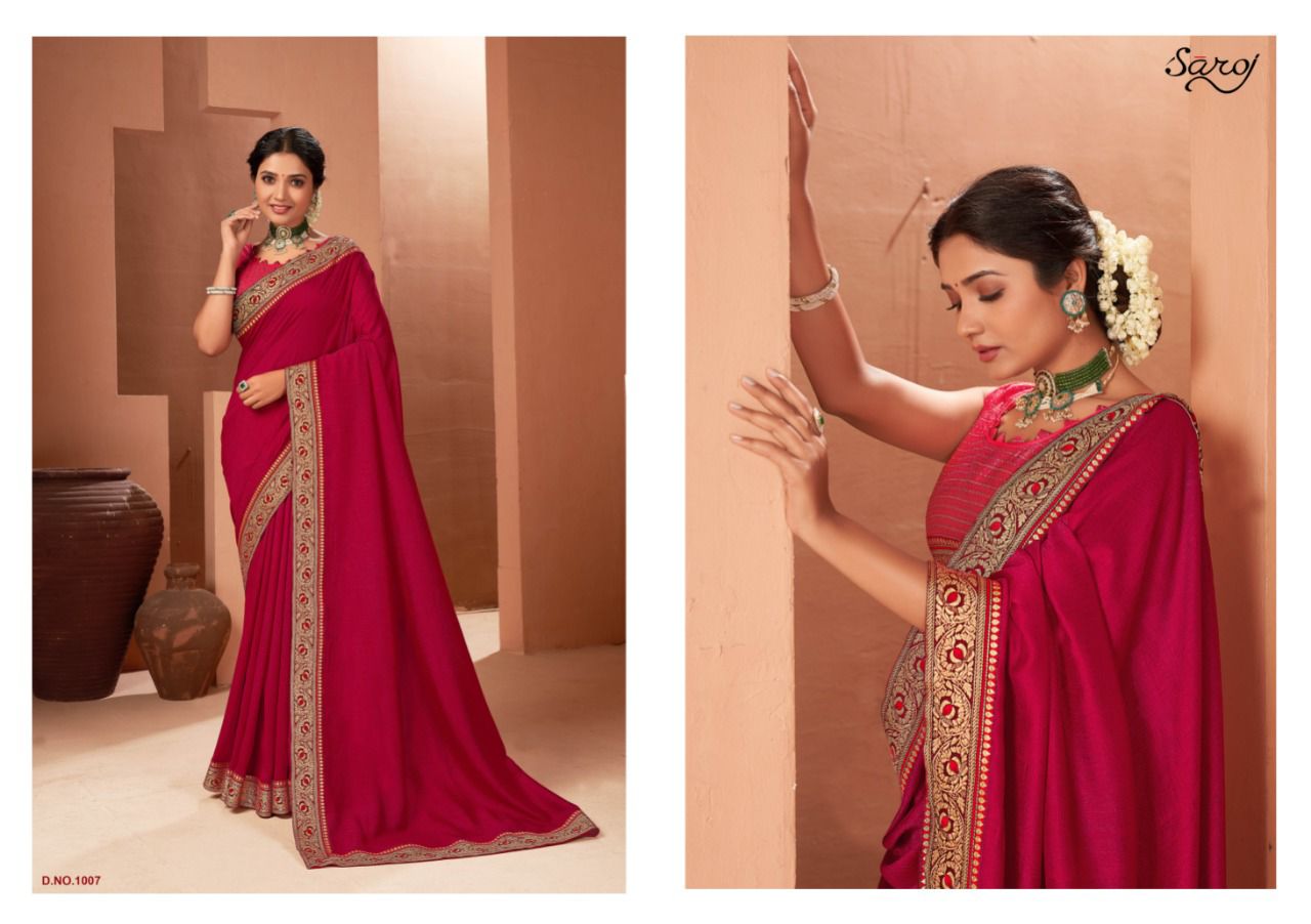 saroj saree sweety soft vichitra silk gorgeous look saree catalog