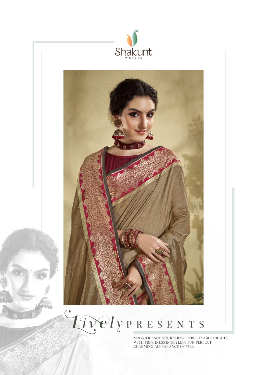 shakunt chaitrali art silk elegant look saree catalog