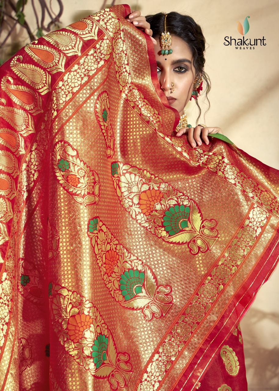 shakunt dhanvarsha art silk elegant look saree catalog