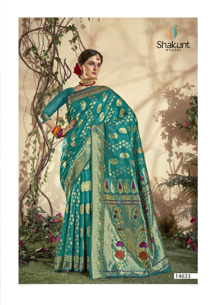 shakunt dhanvarsha art silk elegant look saree catalog