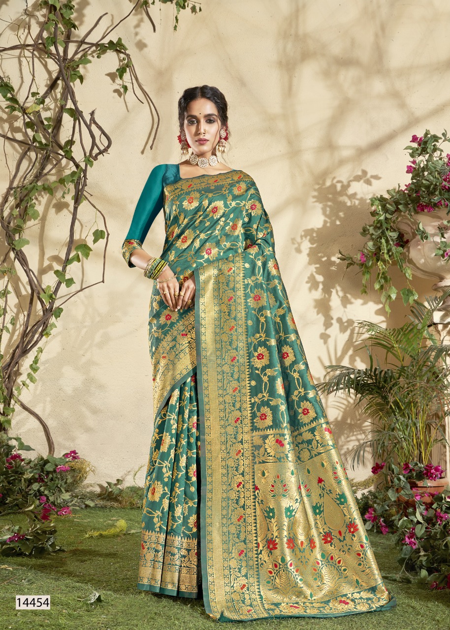 shakunt gandhari art silk regal look saree catalog