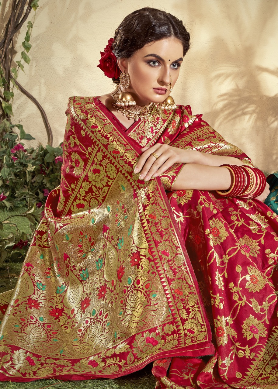 shakunt gandhari art silk regal look saree catalog