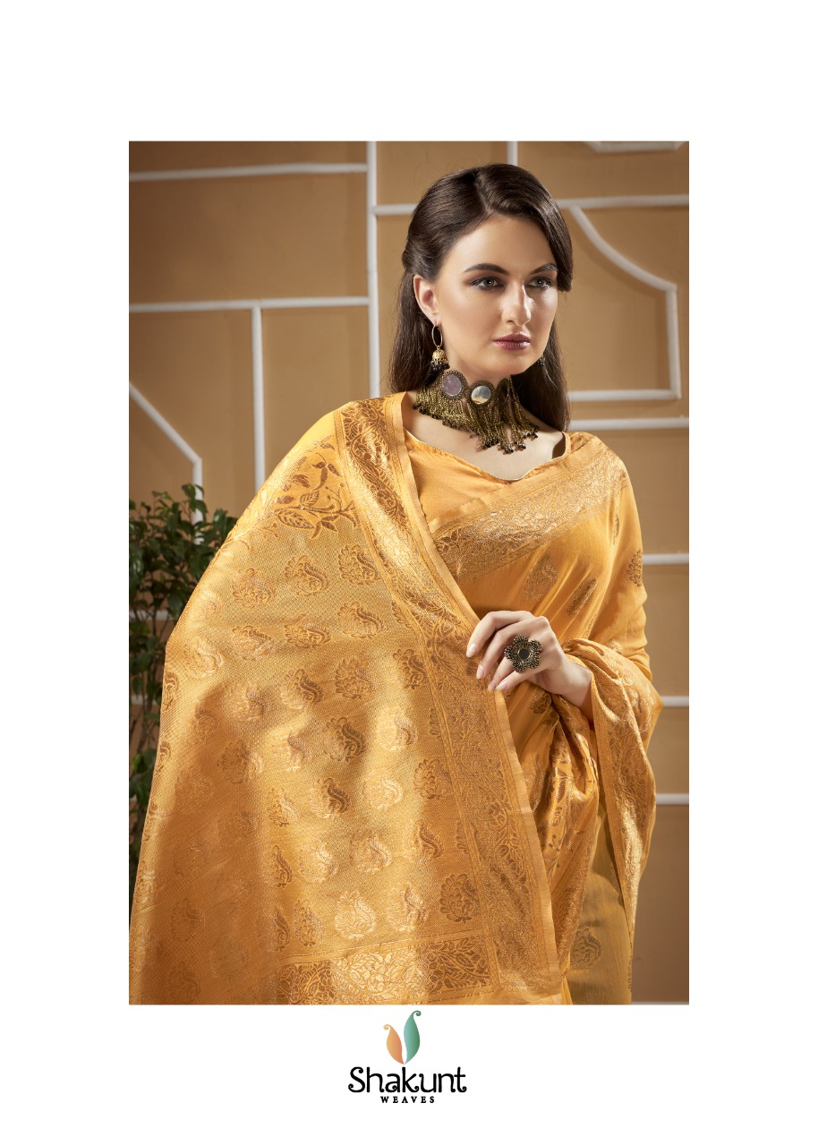 shakunt gold queen cotton regal look saree catalog