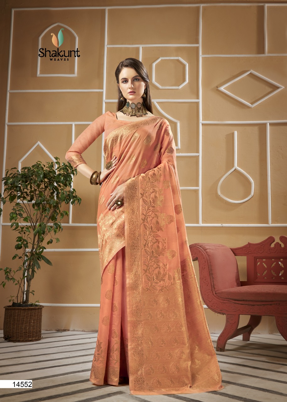 shakunt gold queen cotton regal look saree catalog