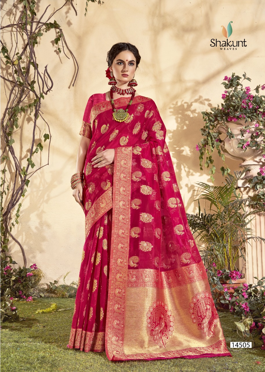 shakunt weaves SKS ORG 542 organza gorgeous saree catalog