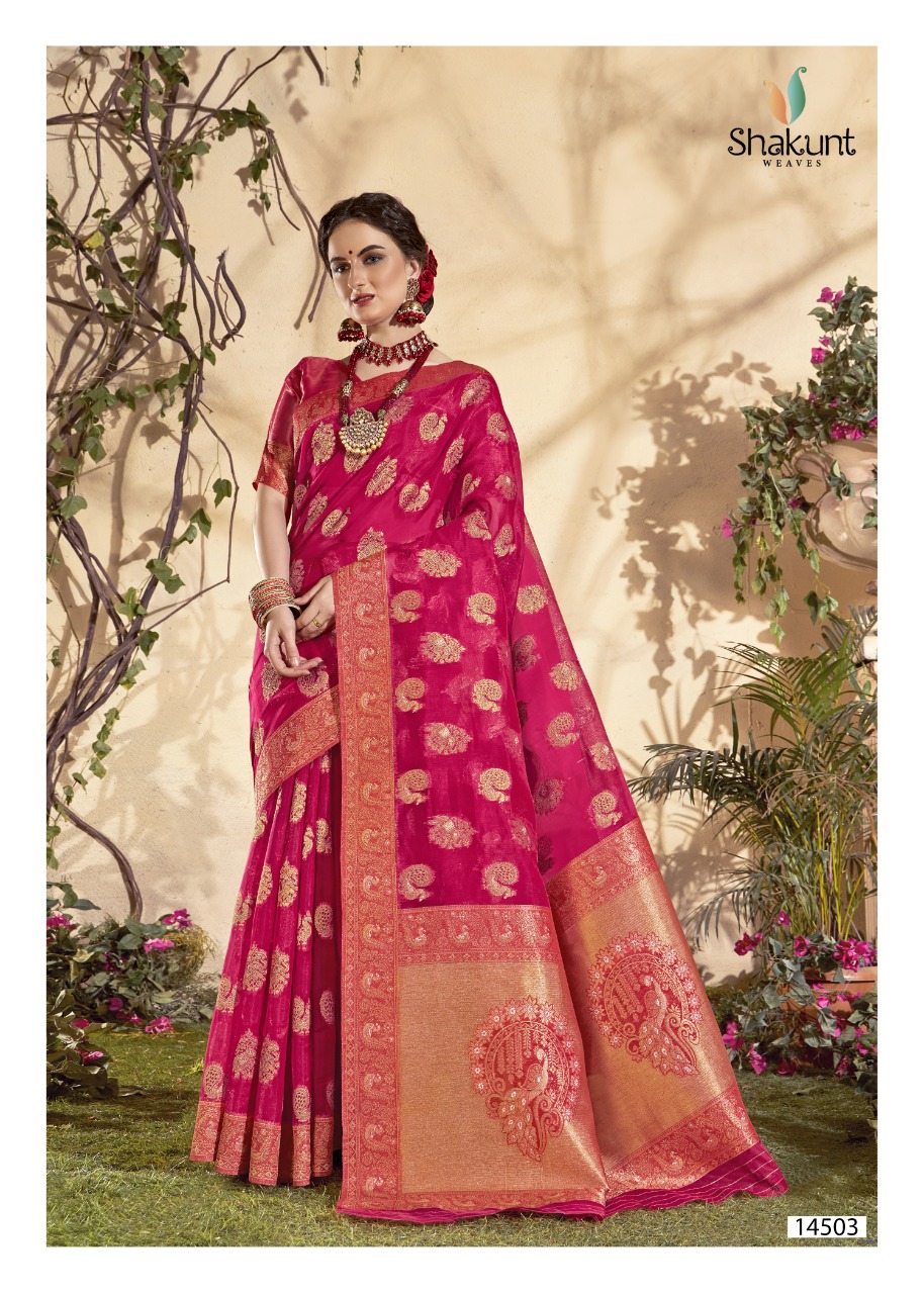 shakunt weaves SKS ORG 542 organza gorgeous saree catalog