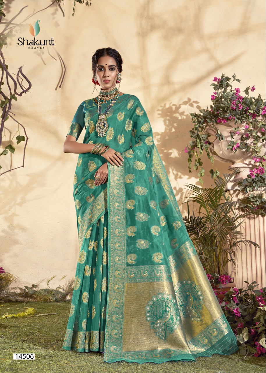 shakunt weaves SKS ORG 542 organza gorgeous saree catalog