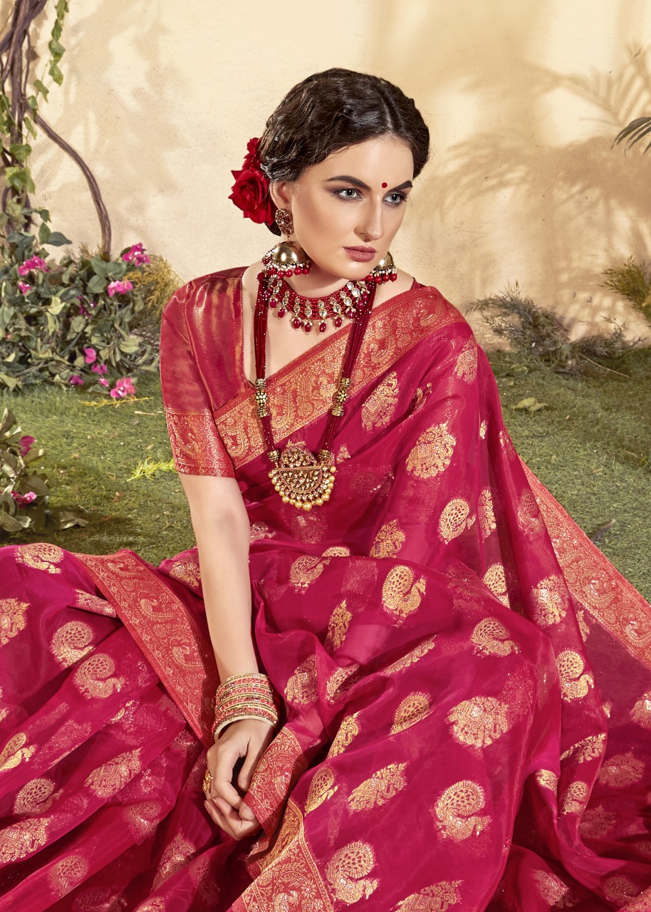 shakunt weaves SKS ORG 542 organza gorgeous saree catalog