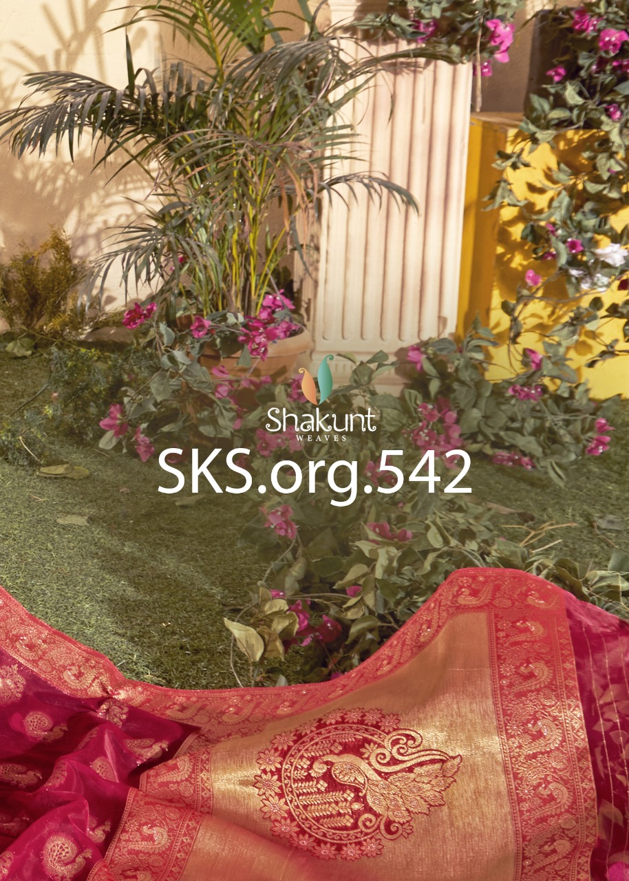 shakunt weaves SKS ORG 542 organza gorgeous saree catalog