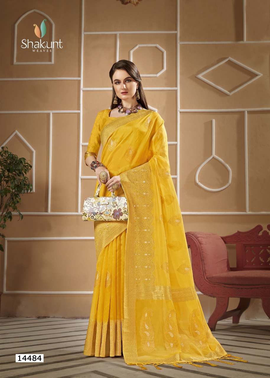 shakunt weaves SKS ORG 550 organza graceful saree catalog