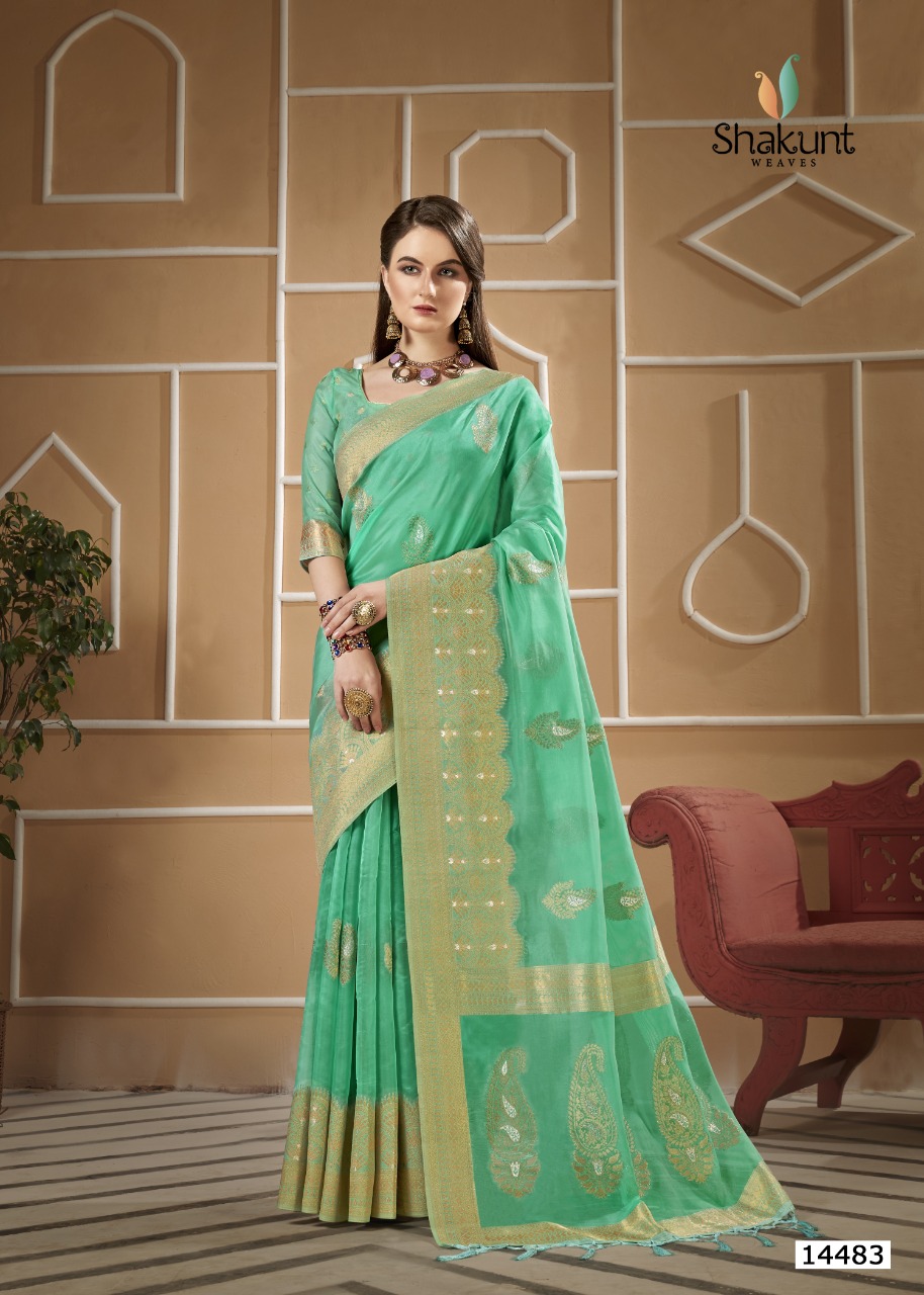 shakunt weaves SKS ORG 550 organza graceful saree catalog