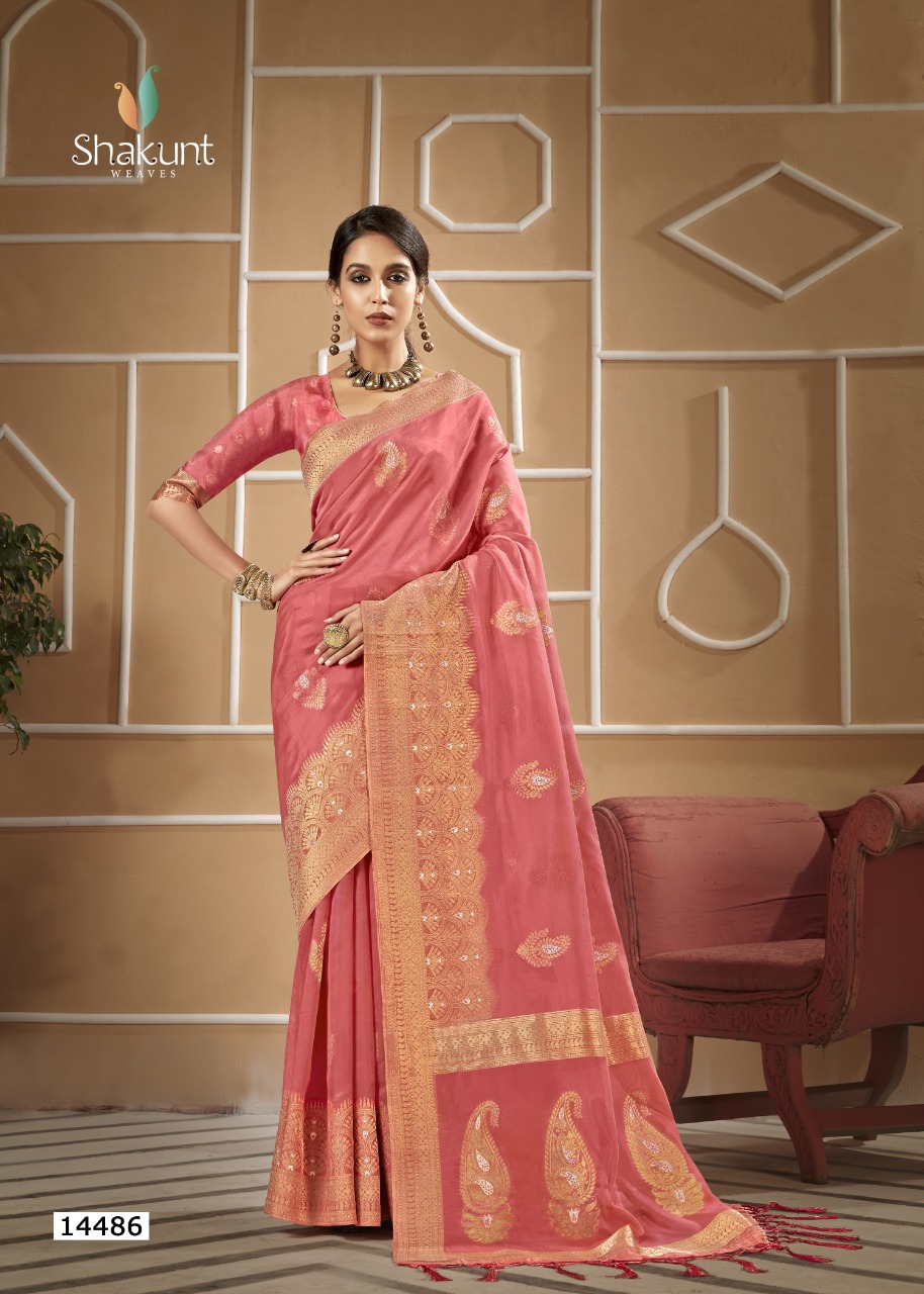 shakunt weaves SKS ORG 550 organza graceful saree catalog