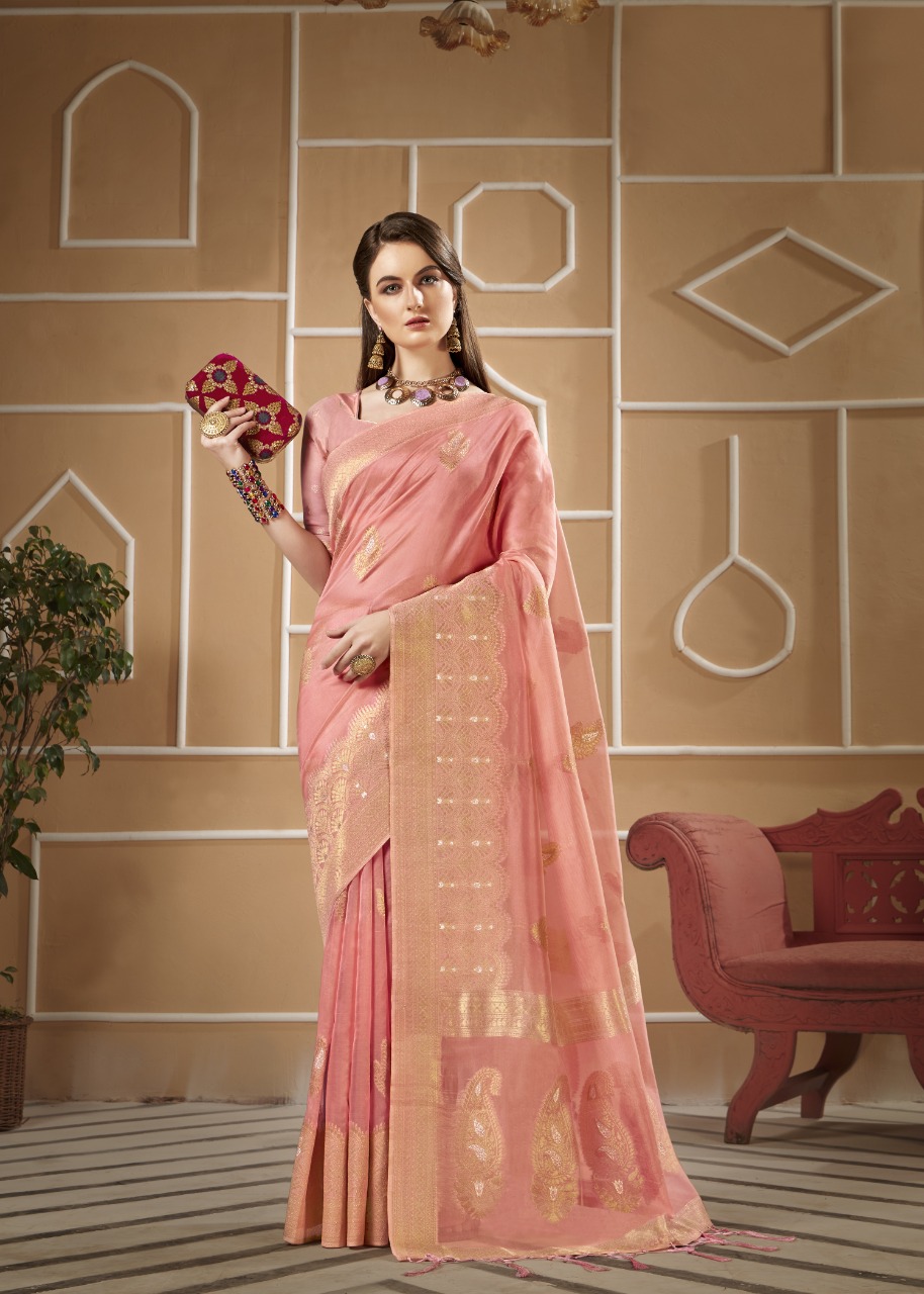 shakunt weaves SKS ORG 550 organza graceful saree catalog