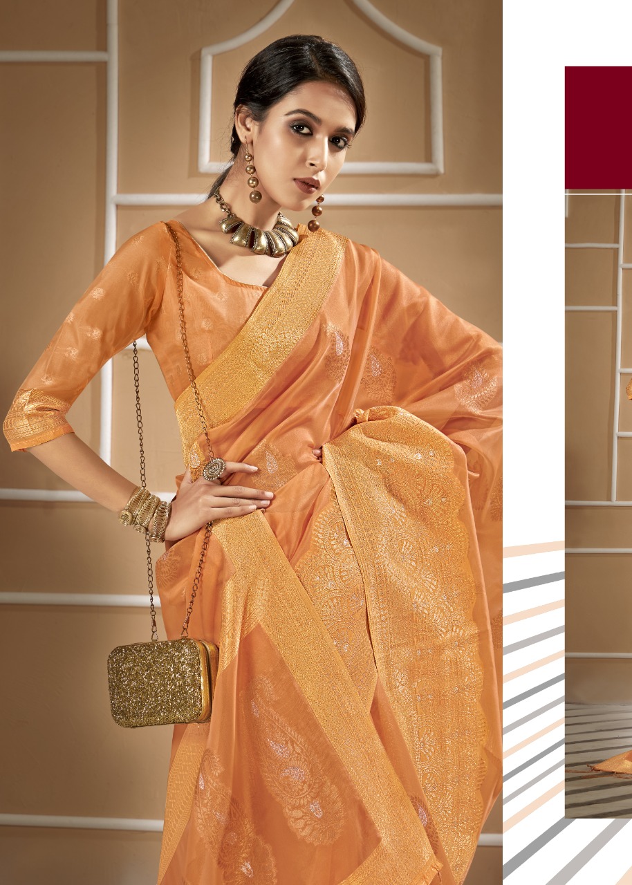 shakunt weaves SKS ORG 550 organza graceful saree catalog