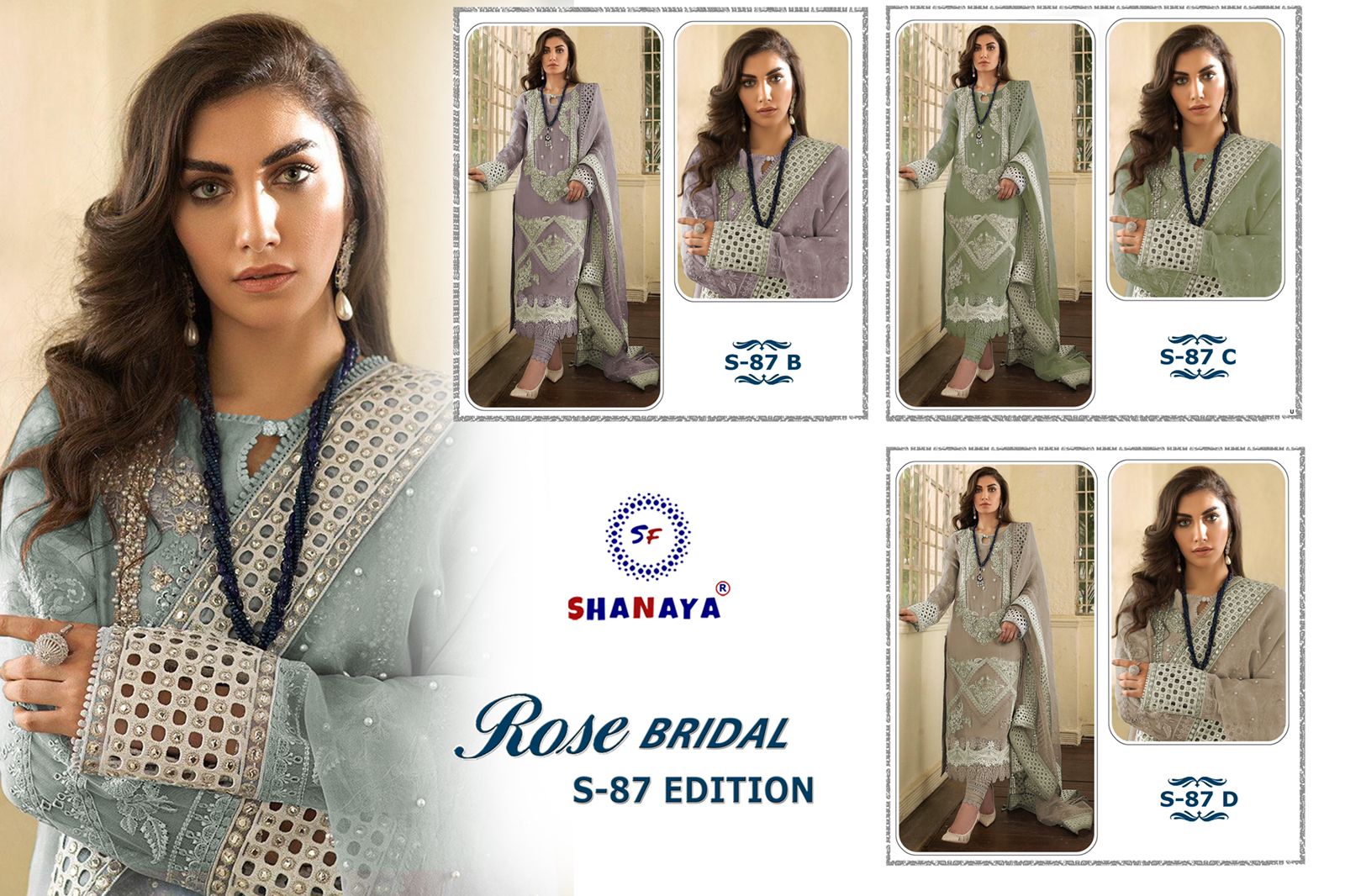 shanaya rose bridel  s 87 edition gerogette catchy look salwar suit catalog