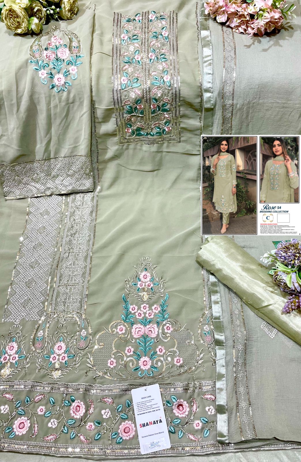 shanaya rose s4 wedding collection georgette gorgeous look salwar suit catalog