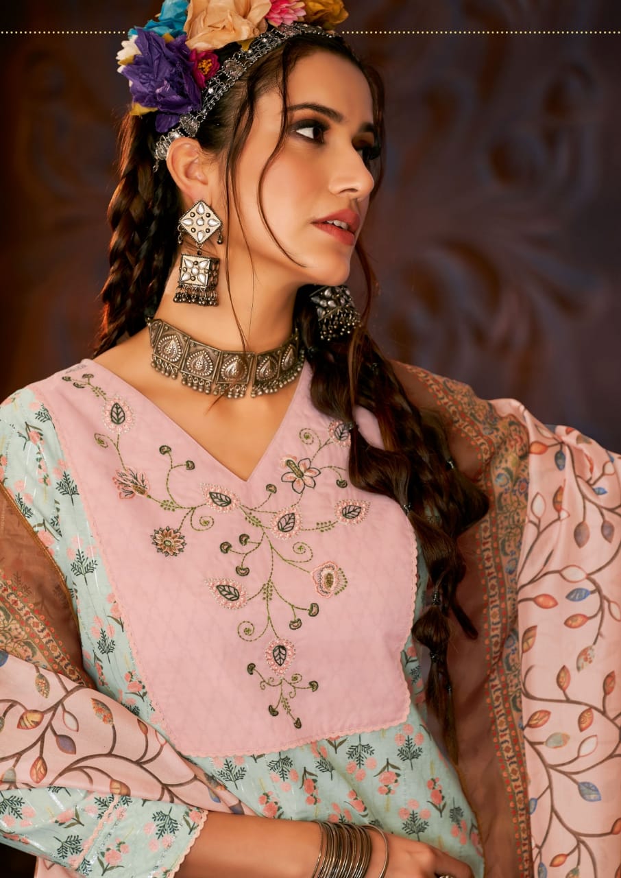 shichi adaa lurex new and modern style top bottom with dupatta catalog