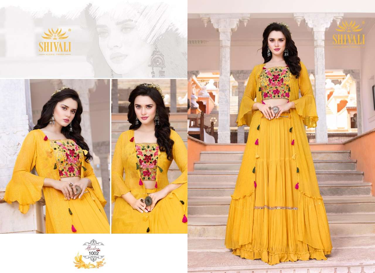 shivali alisha vol 10 fancy innovative style crop to with jacket catalog