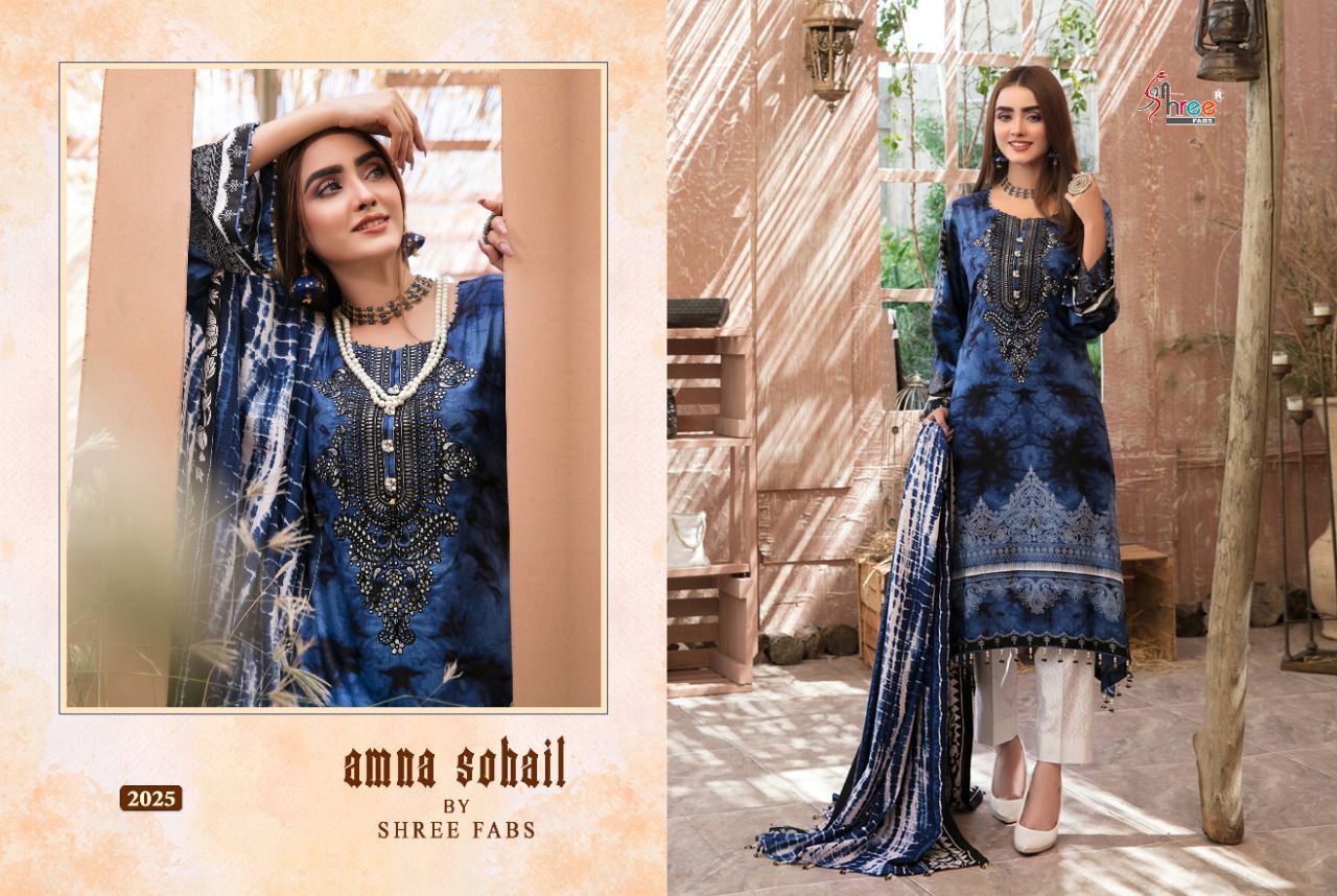 shree fab amna sohail cotton regal print salwar suit with cotton dupatta catalog