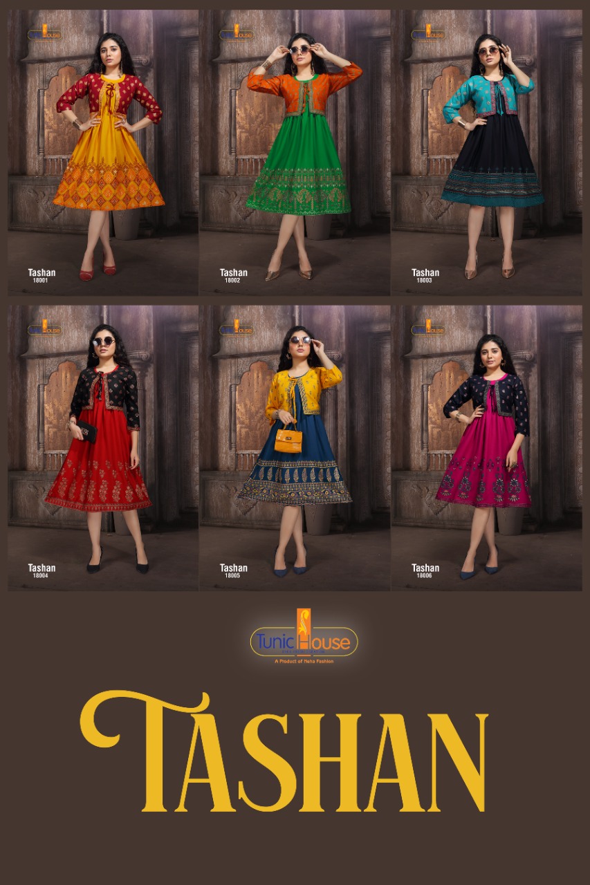 tunic house tashan rayon attrective look kurti catalog