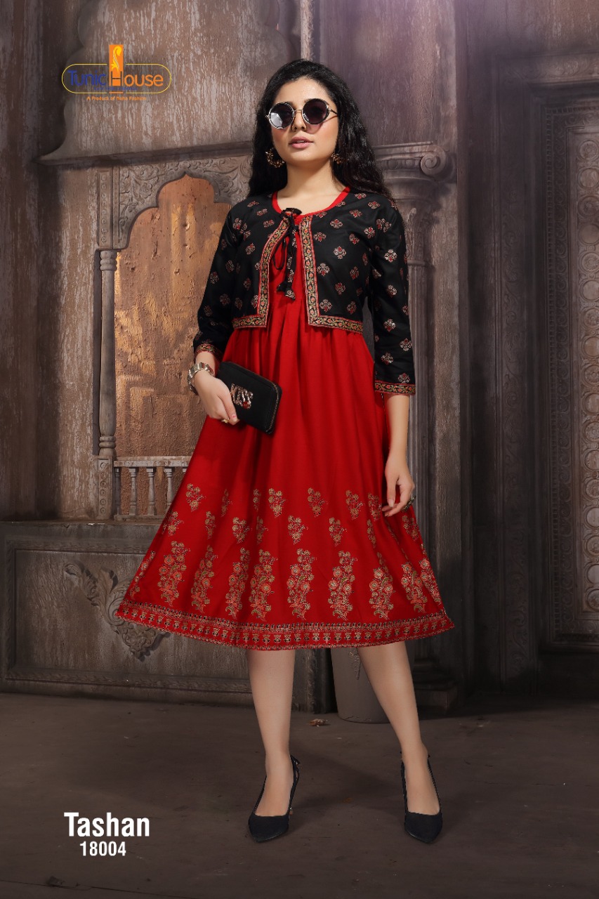 tunic house tashan rayon attrective look kurti catalog