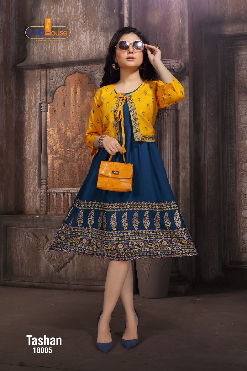 tunic house tashan rayon attrective look kurti catalog