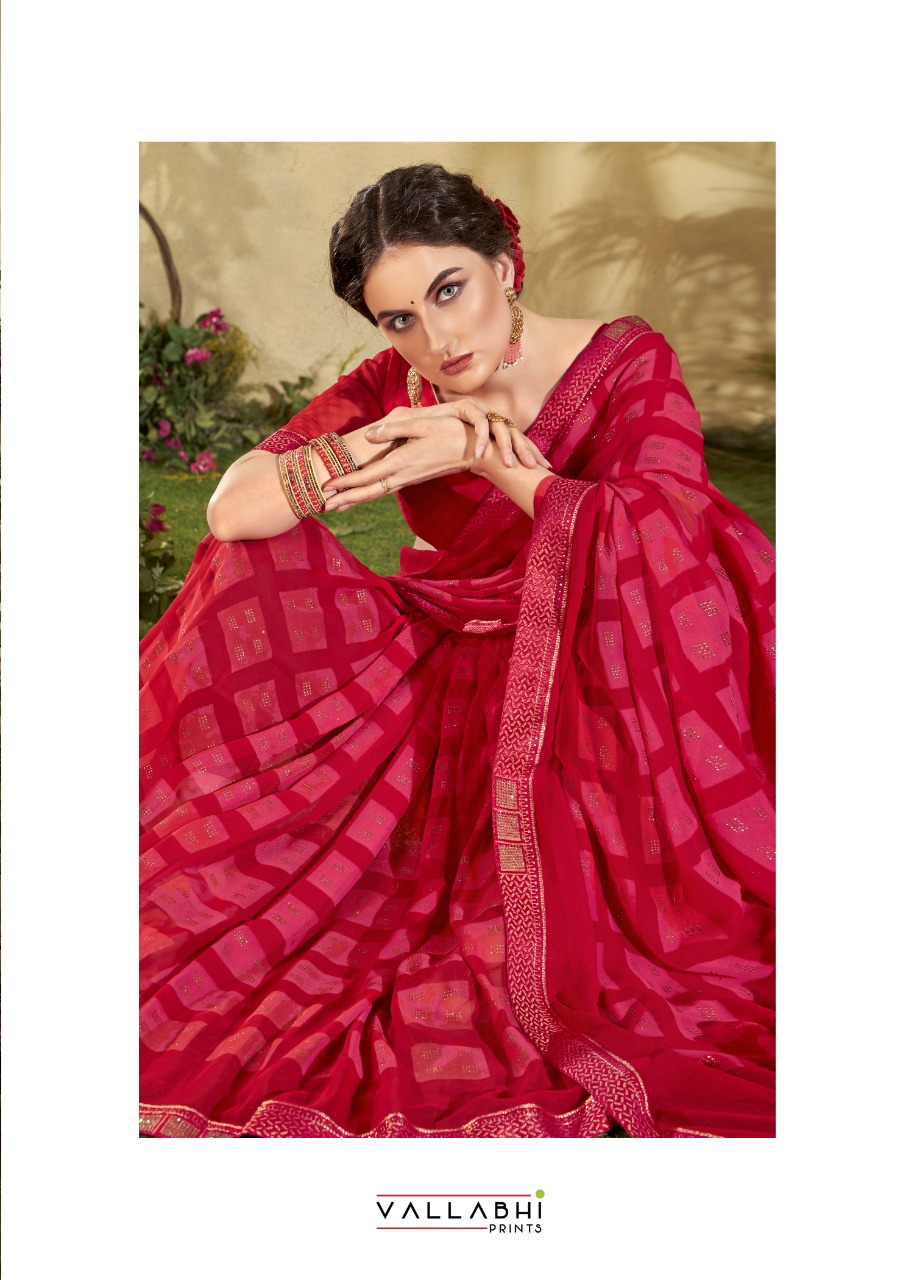 vallabhi print gulbahar weighless attractive print saree catalog