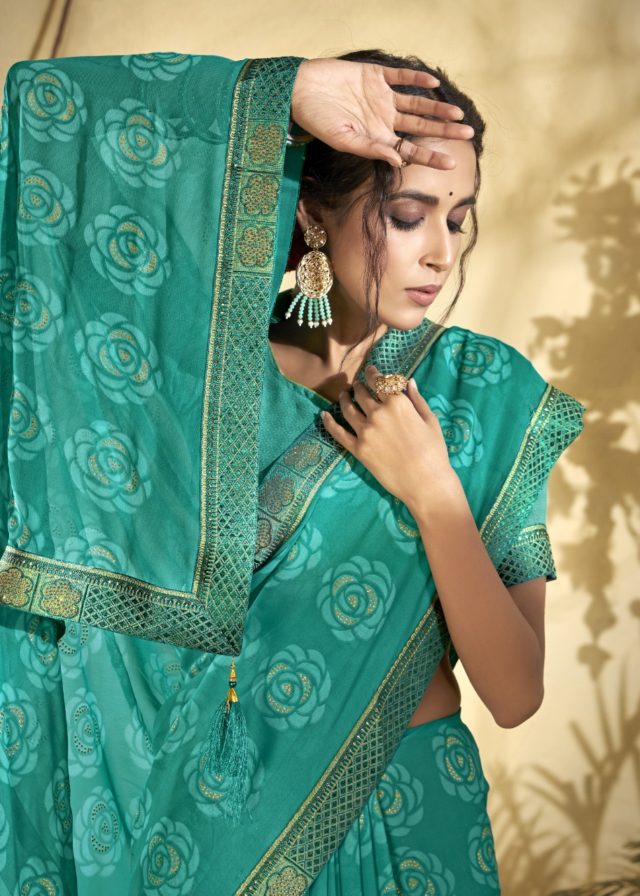 vallabhi print gulbahar weighless attractive print saree catalog