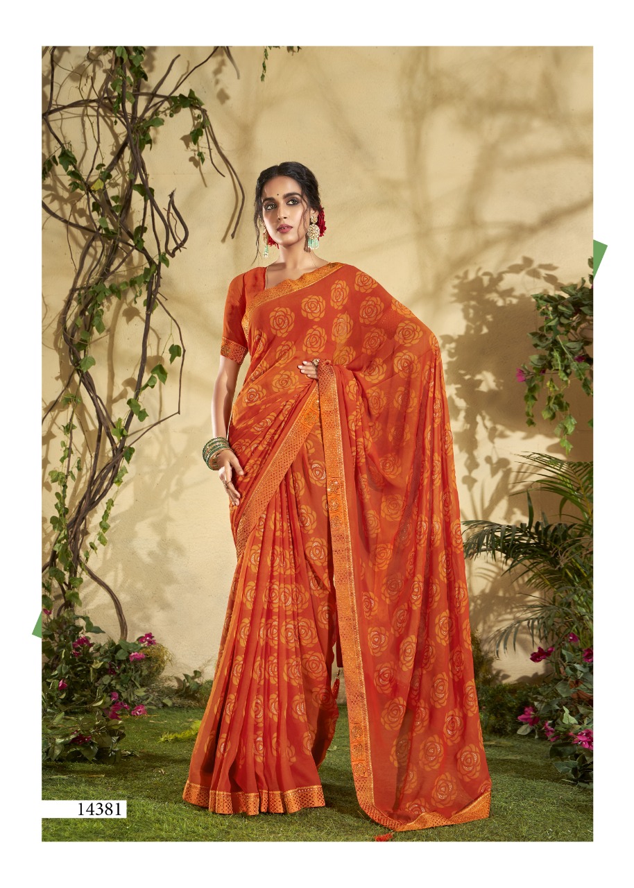 vallabhi print gulbahar weighless attractive print saree catalog