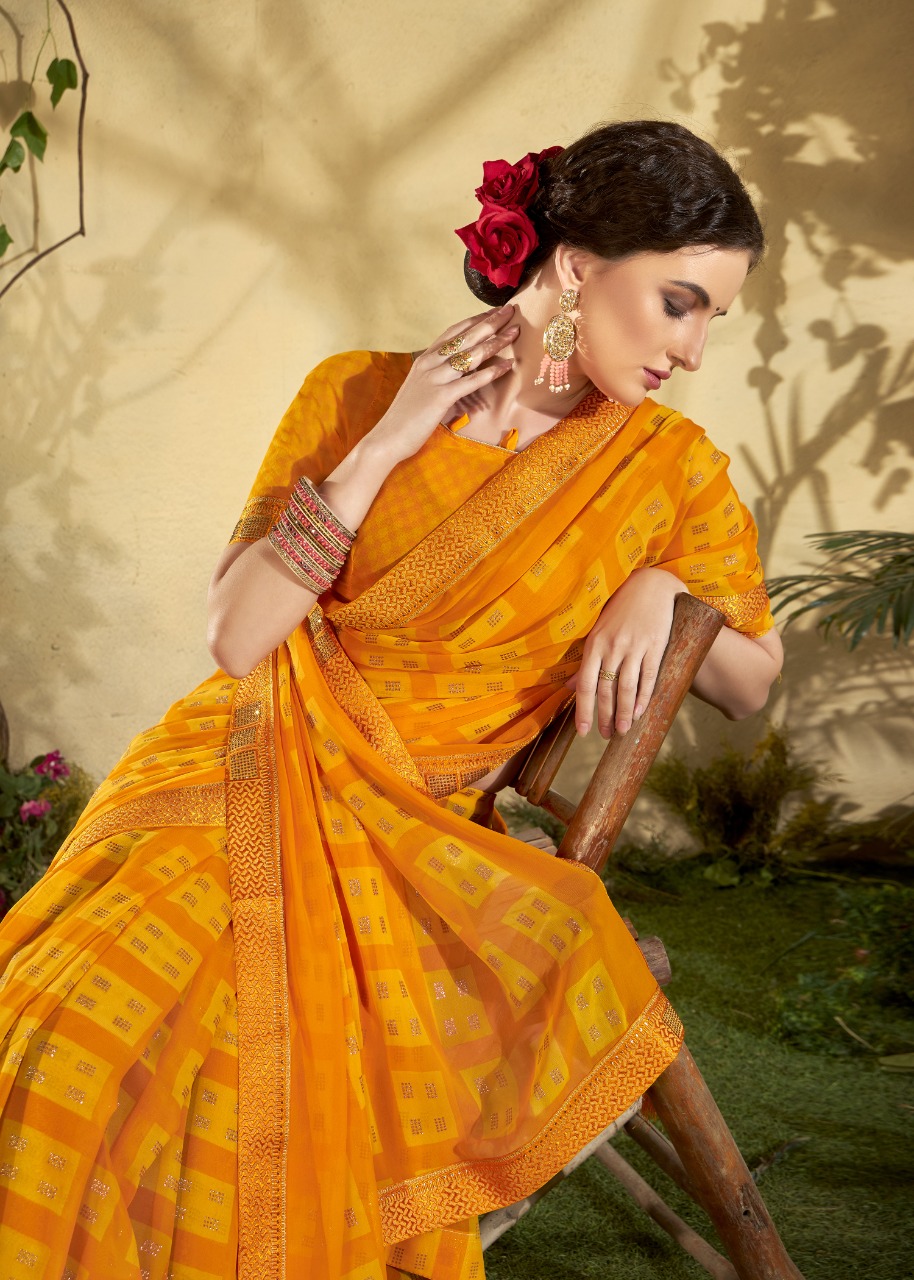 vallabhi print gulbahar weighless attractive print saree catalog