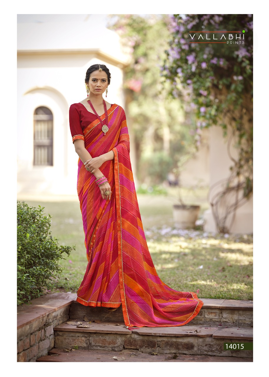 Vallabhi print nakhrali georgette regal look saree catalog