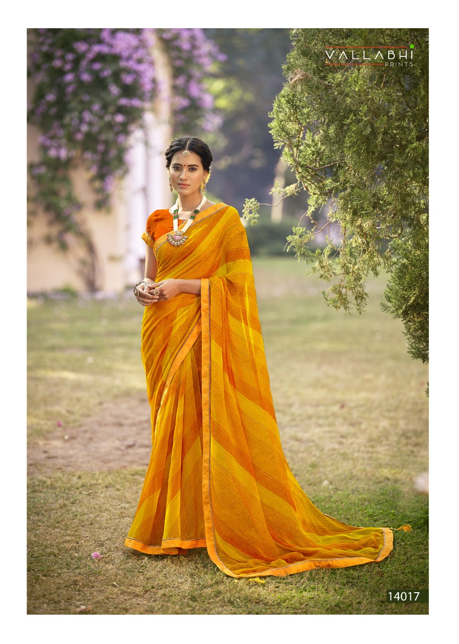 Vallabhi print nakhrali georgette regal look saree catalog