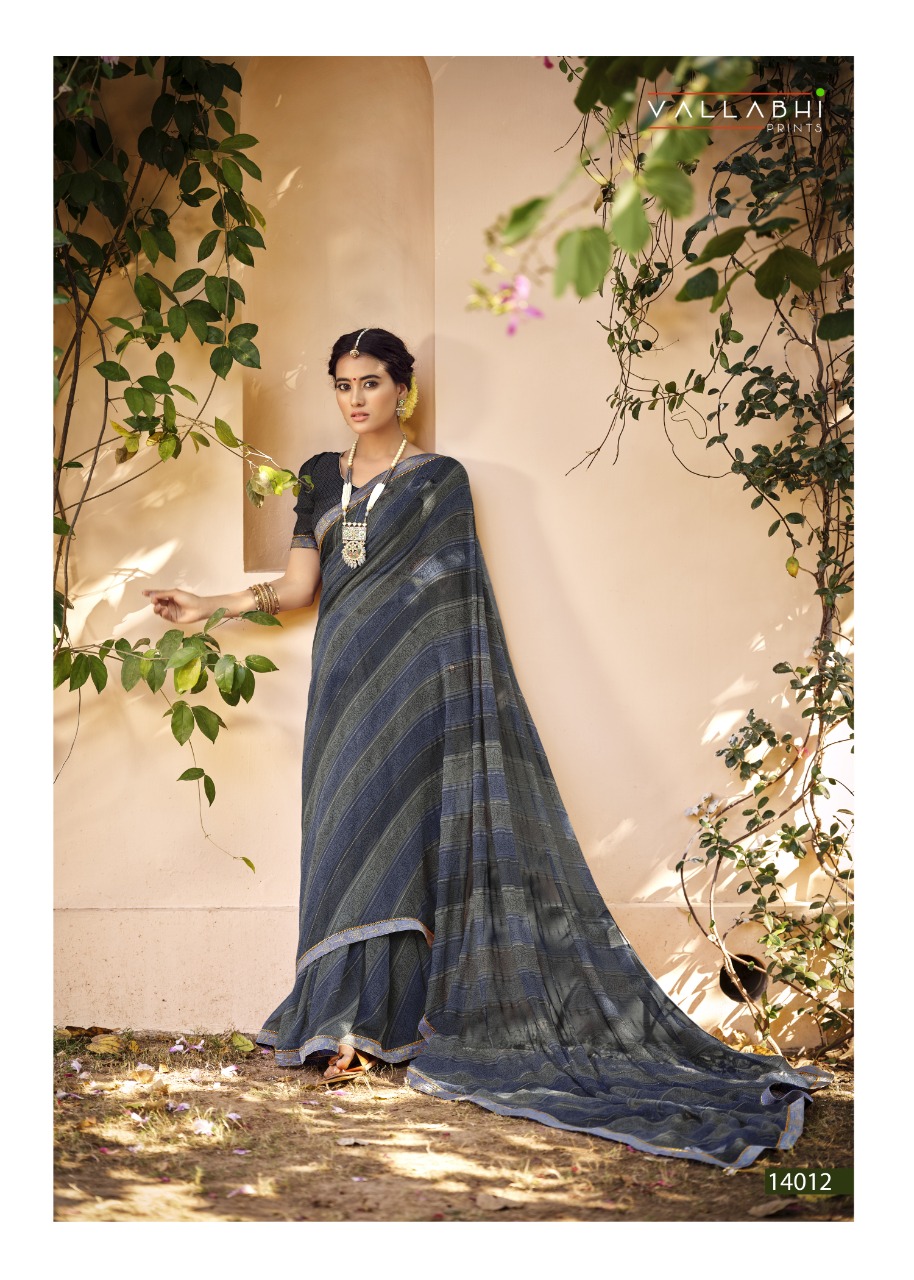 Vallabhi print nakhrali georgette regal look saree catalog