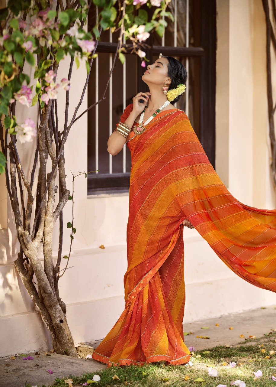 Vallabhi print nakhrali georgette regal look saree catalog