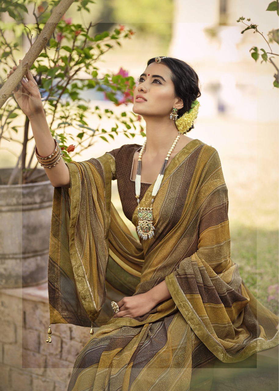 Vallabhi print nakhrali georgette regal look saree catalog