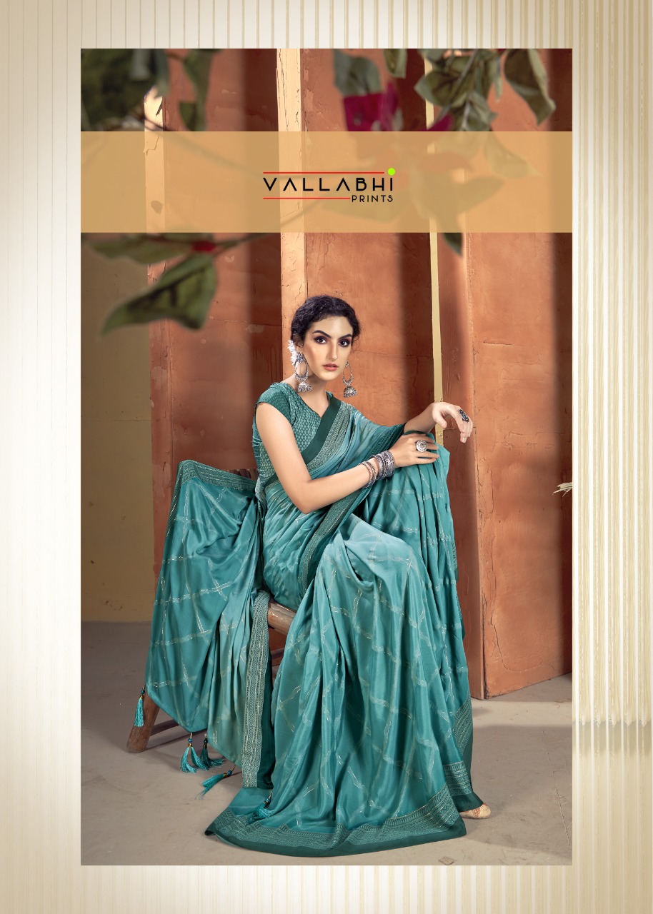 vallabhi print rajlaxmi silk graceful look saree catalog