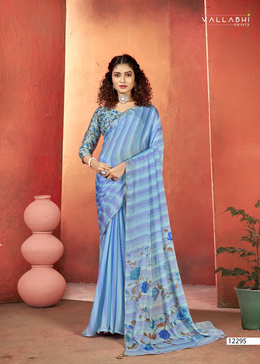 vallabhi print shandaar chiffon print astonishing saree catalog